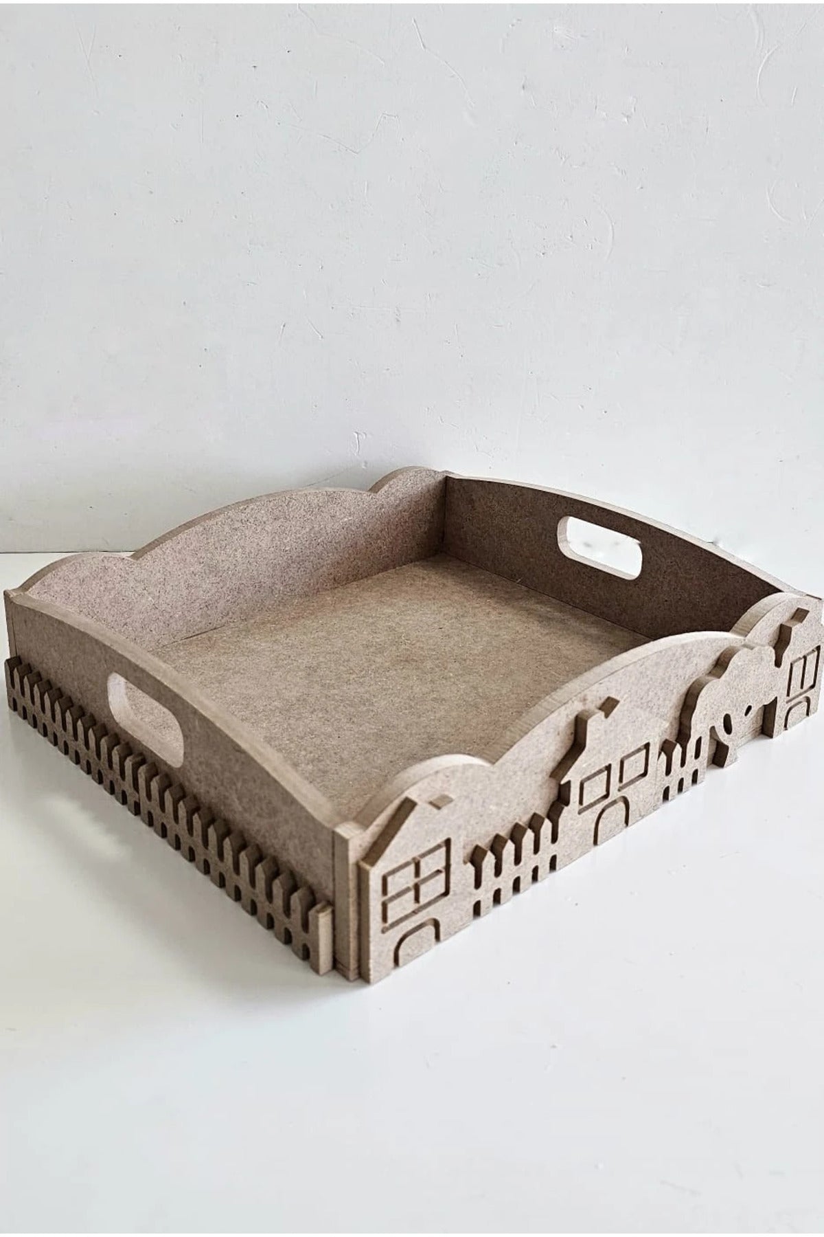 AHŞAP TEPSİ ÇİT DESENLİ